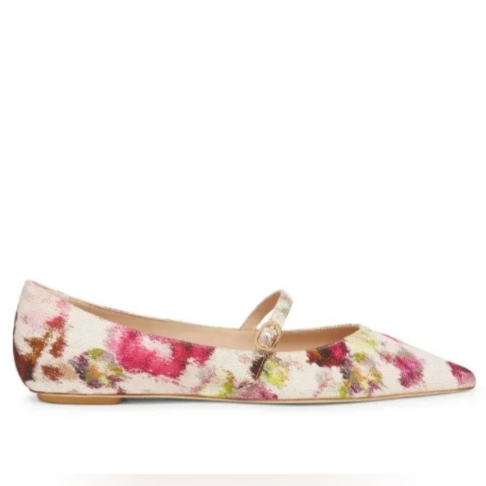 Stewart Weitzman Floral Print Ballet Barbie Flats Women's Size 7B NWT Bridal